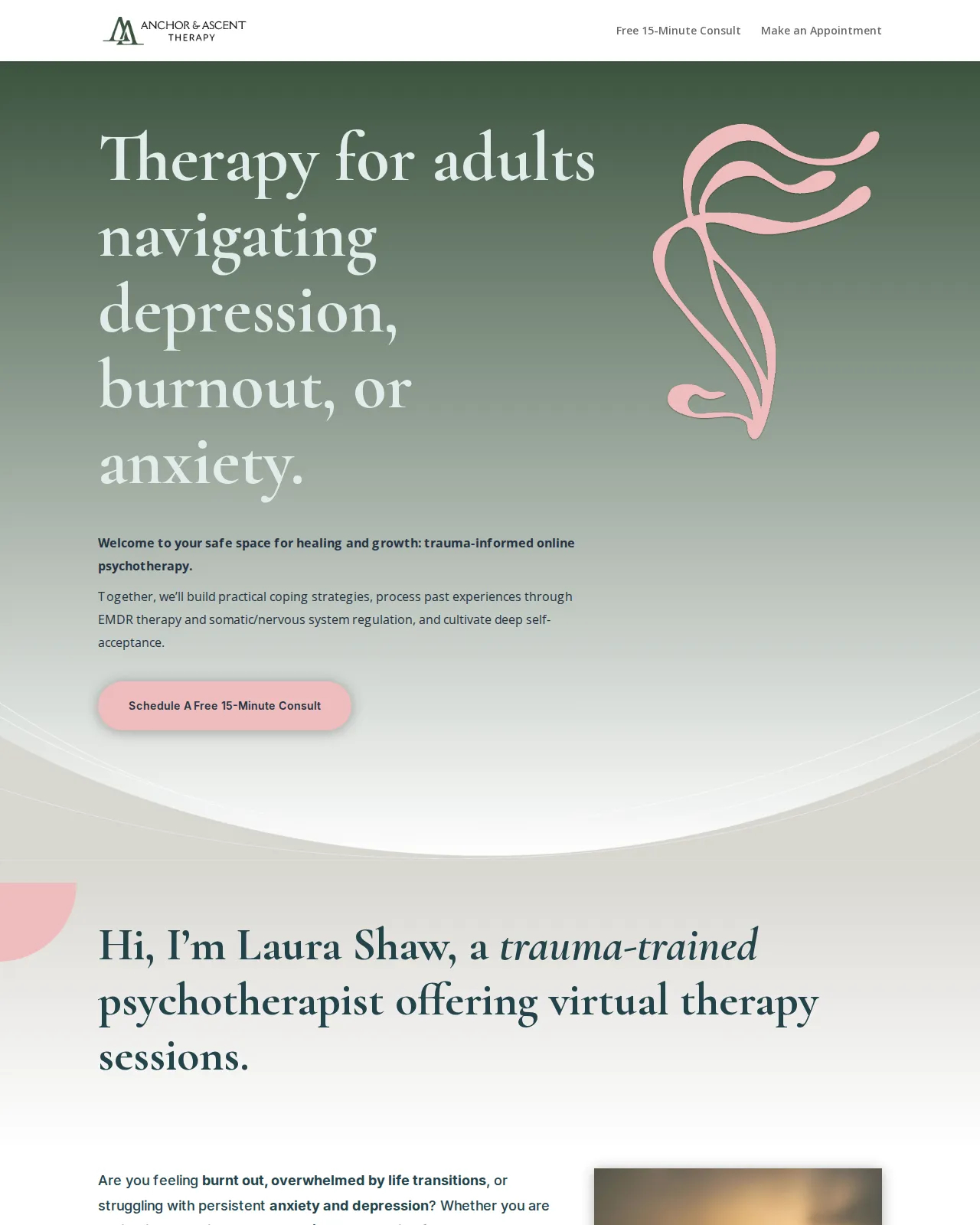 Homepage of Anchor & Ascent Therapy